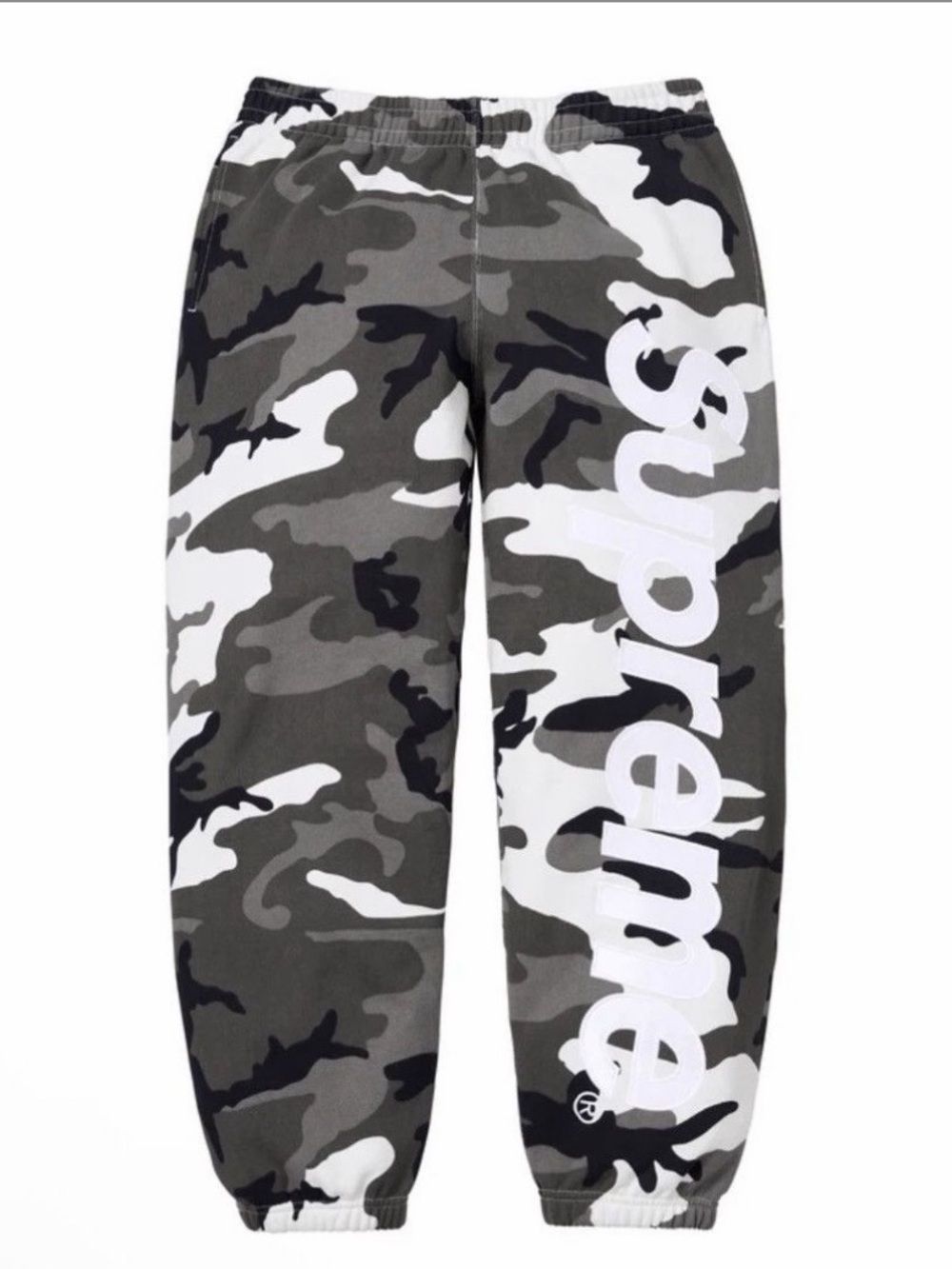 Supreme Camo Logo Joggers - Gray Black White